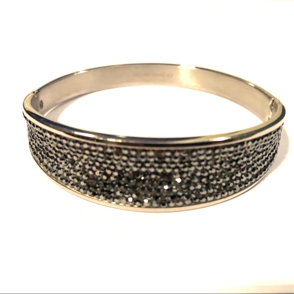 JCM Stainless Steel Gemstone Hinged Bracelet